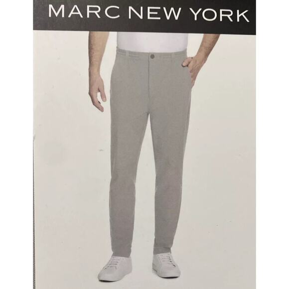 Marc New York Commuter Pants Men 34x30 (34x28) Gray Stretch Comfort Performance - Picture 2 of 10